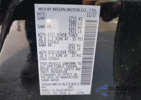 2018 Nissan Pathfinder S from USA, damaged, VIN 5N1DR2MM7JC625863